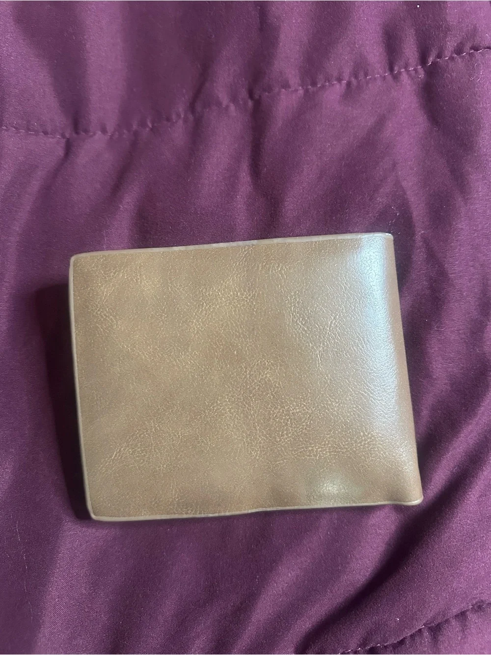SHEIN Brown Faux Leather Money Clip Wallet with Embossed Stag